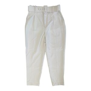 Zara Cream Pleated Pants with Belt size Large new without tag